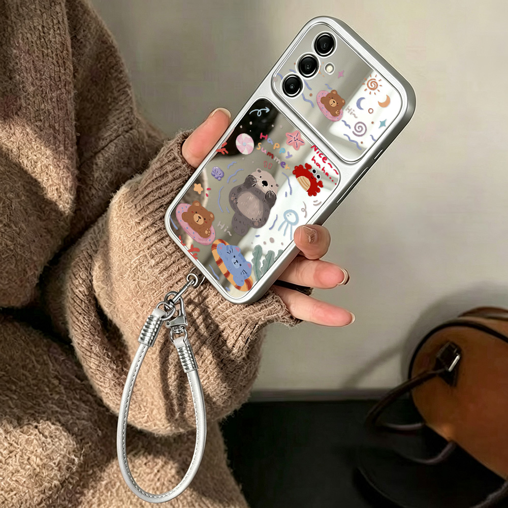 Cartoon Bear Mirror Case with  - Phone Cases Galaxy A16 5G review and price