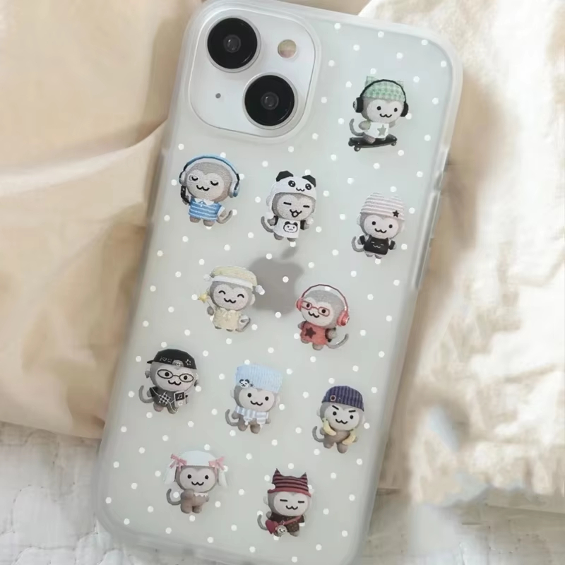 Simple Kawaii Monkey White Pol - Phone Cases Iphone 13 review and price