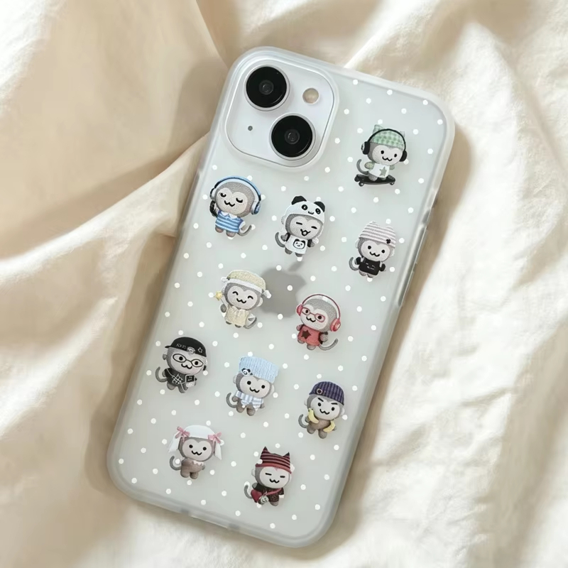 Simple Kawaii Monkey White Pol - Phone Cases Iphone 13 review and price