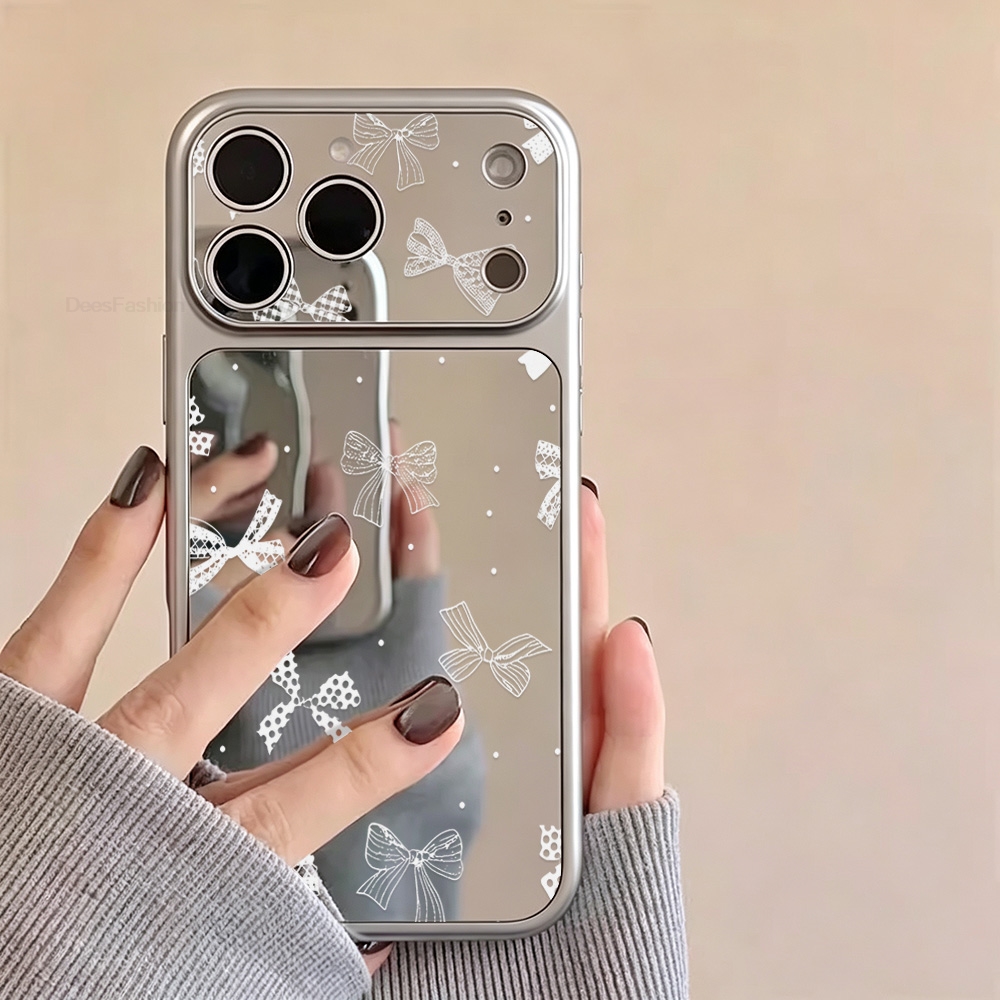 Elegant White Bow Mirror Large - Phone Cases For Iphone 16 review and price